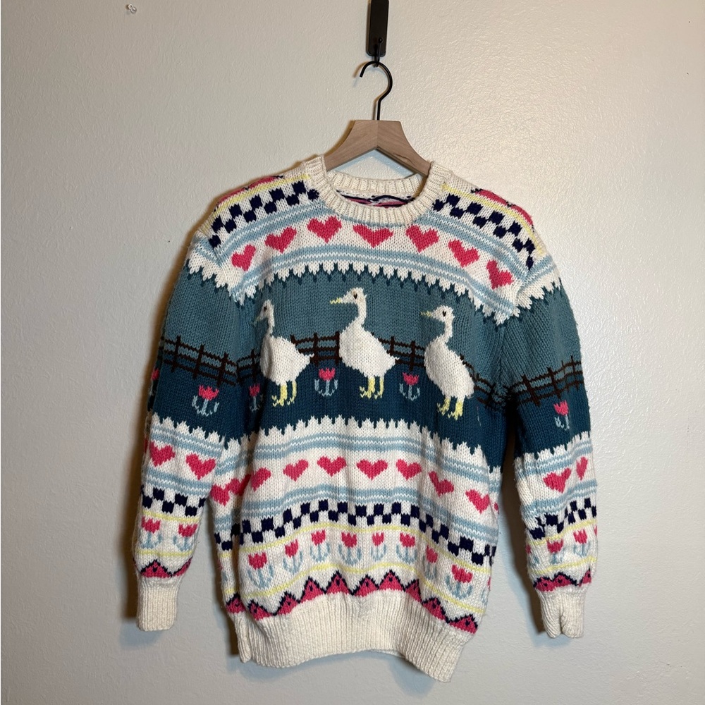 Handknit Country Goose‎ Cottage Core Sweater